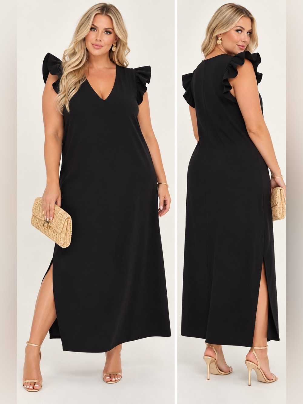 POMANDER PLACE
Black Flutter Sleeve Miko Dress
$168 NWT size xxl